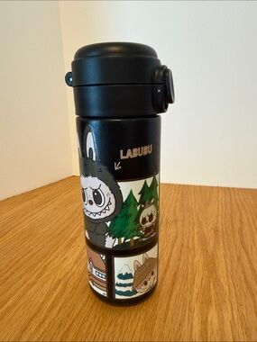 LABUBU Black Cartoon Stainless Steel Travel Bottle